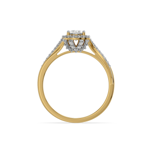 Solis Oval Halo Ring – 0.82 ct lab grown diamond ring in 14K yellow gold, view 3 – view 3