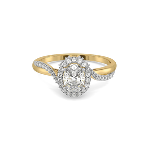 Solis Oval Halo Ring – 0.82 ct lab grown diamond ring in 14K yellow gold, view 2 – view 2