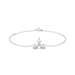 Flora Trio Leaf Bracelet – 0.58 ct lab grown diamond bracelet in 14K yellow gold – view 1