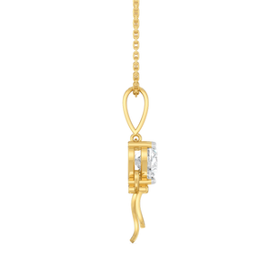 Amour Bow Heart Pendant – 1.03 ct lab grown diamond necklace in 14K yellow gold, view 3 – view 3