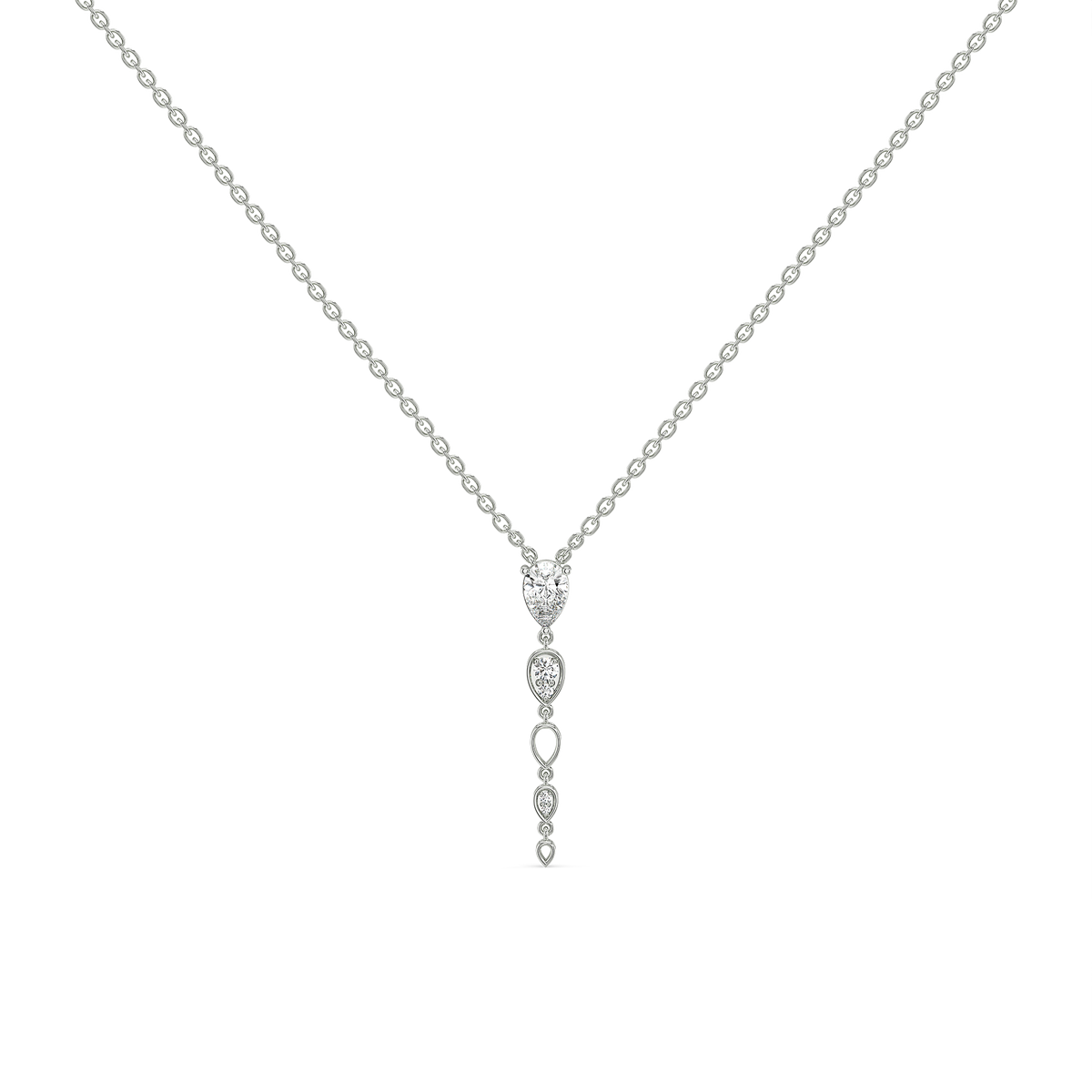 Solis Pear Drop Necklace – 0.63 ct lab grown diamond necklace in 14K yellow gold