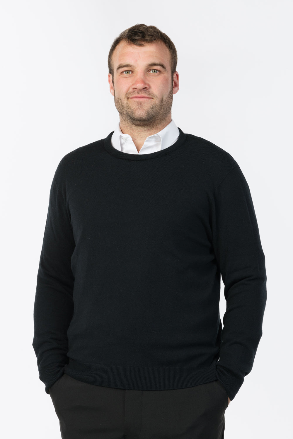 Lightweight cotton-merino crewneck jersey - Klothing NZ