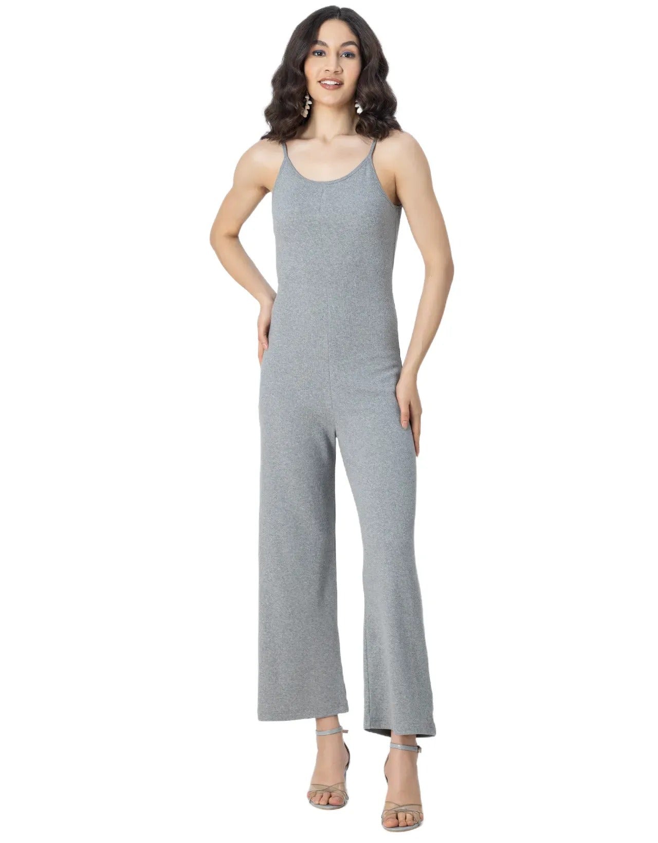 Knitted Wide Leg Jumpsuit For Women
