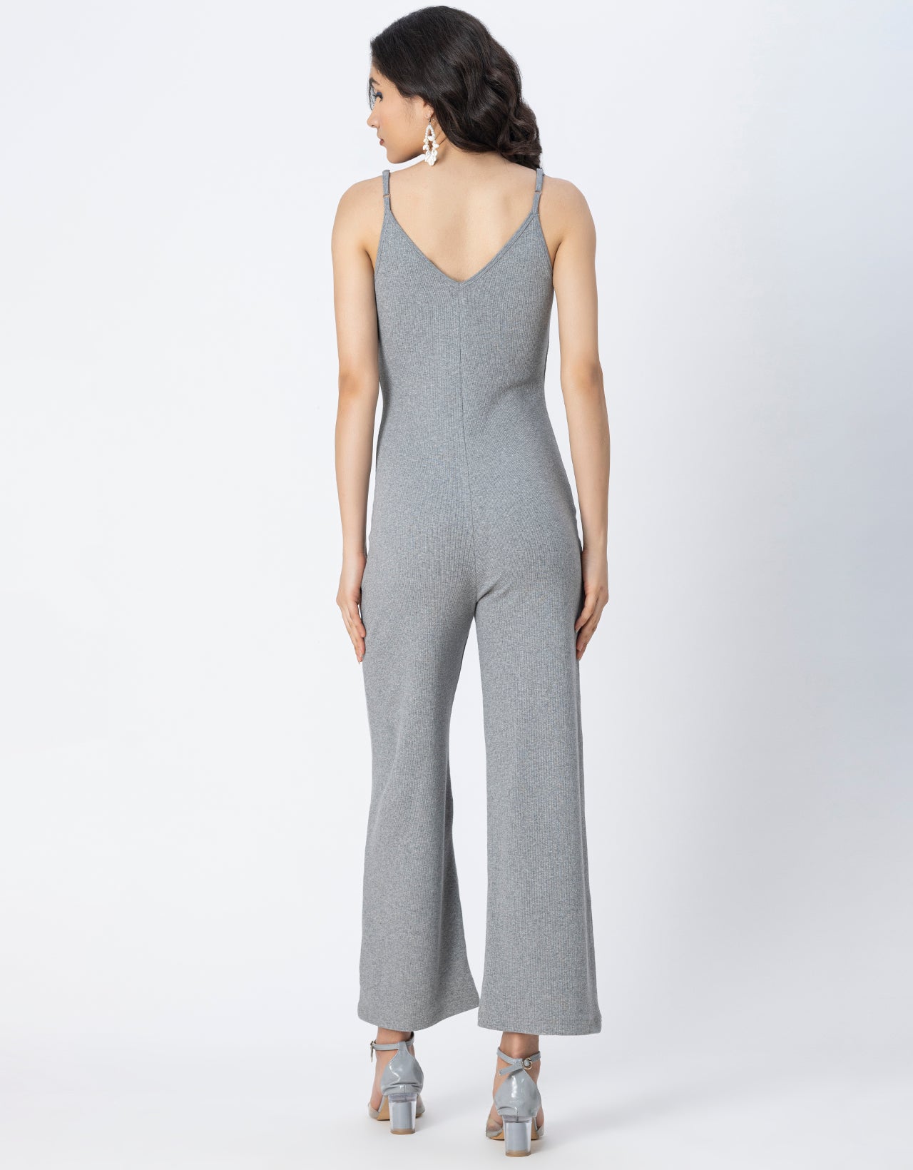 Knitted Wide Leg Jumpsuit For Women