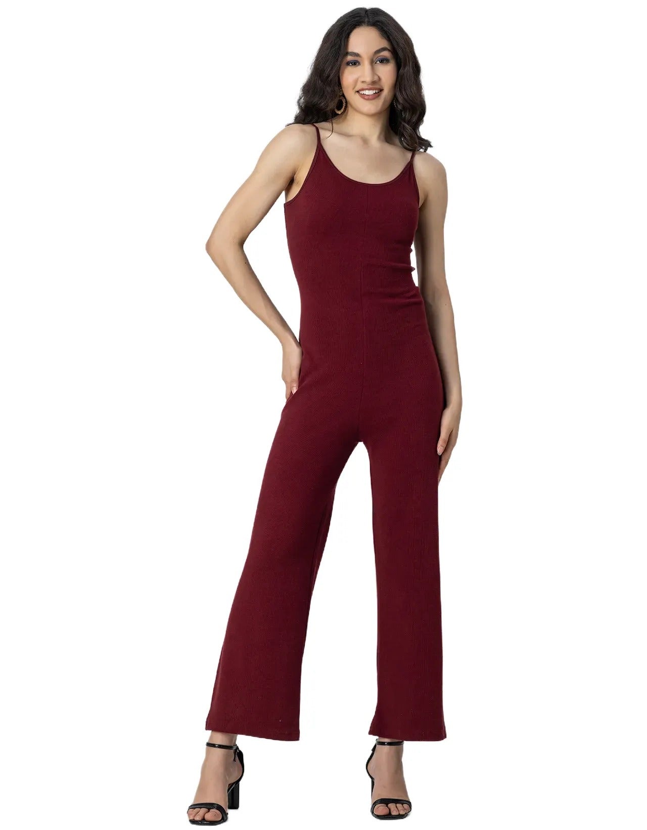 Knitted Wide Leg Jumpsuit For Women