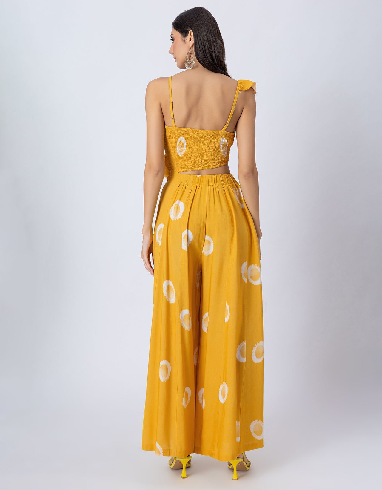 Tie-Dye Print Jumpsuit, Indo-Western Style Party Wear Outfit