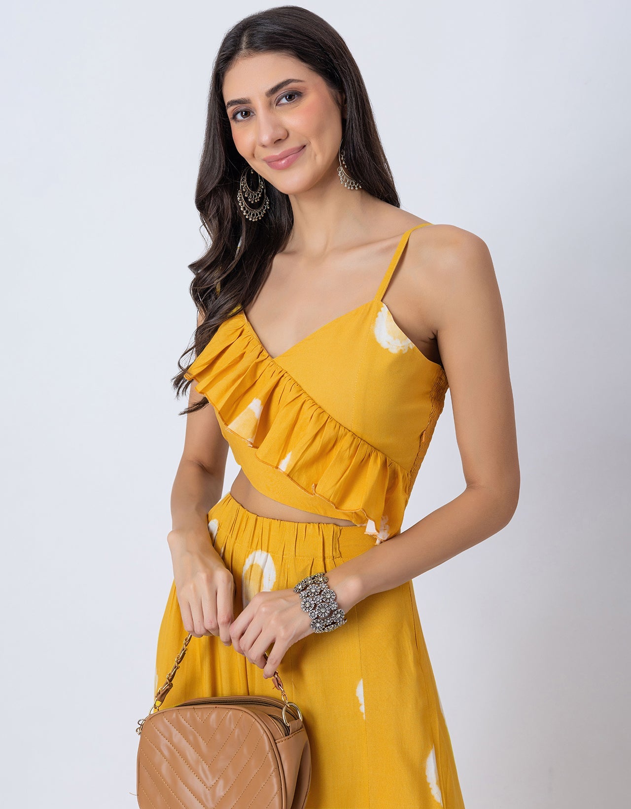 Tie-Dye Print Jumpsuit, Indo-Western Style Party Wear Outfit