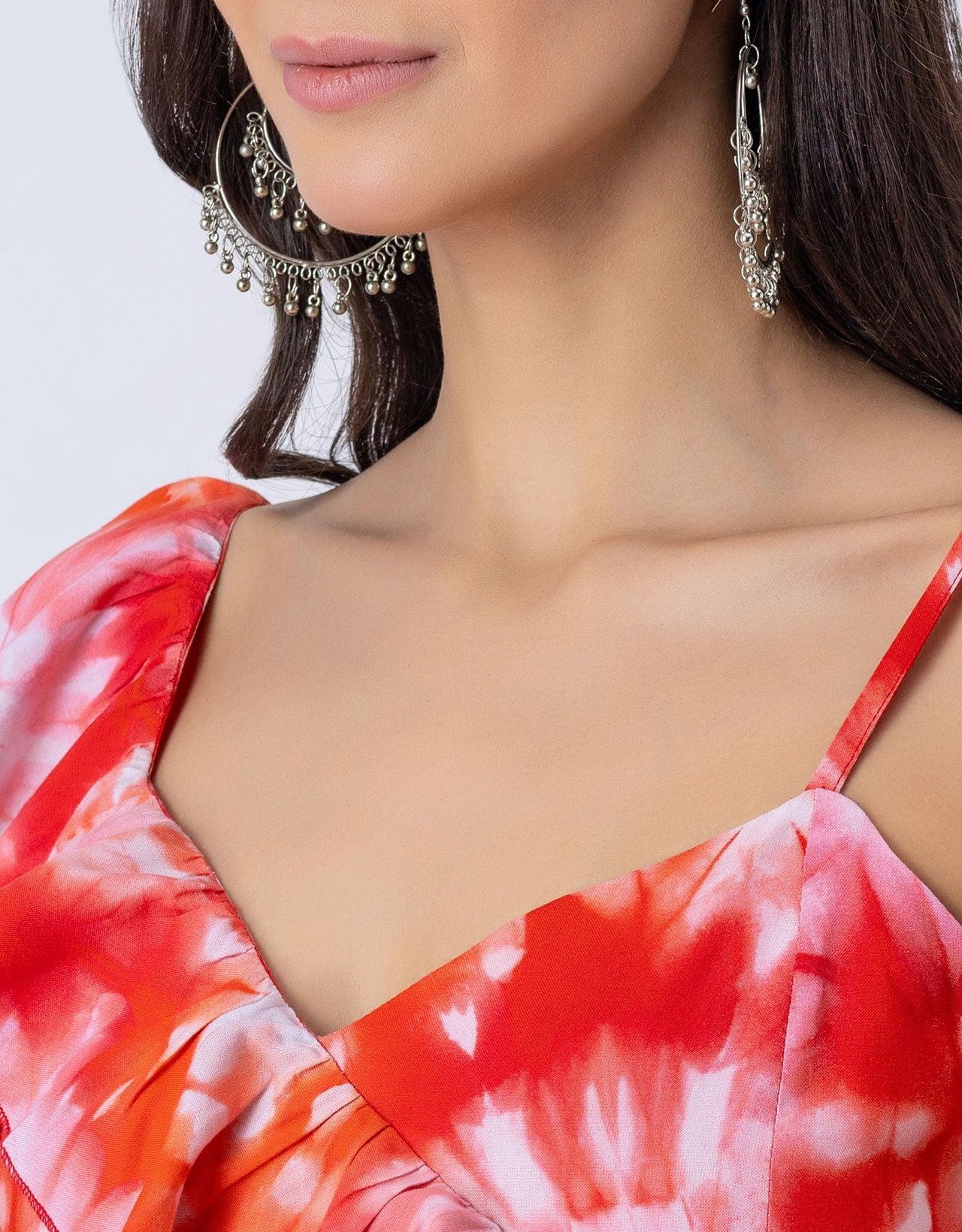 Tie-Dye Print Jumpsuit, Indo-Western Style Party Wear Outfit