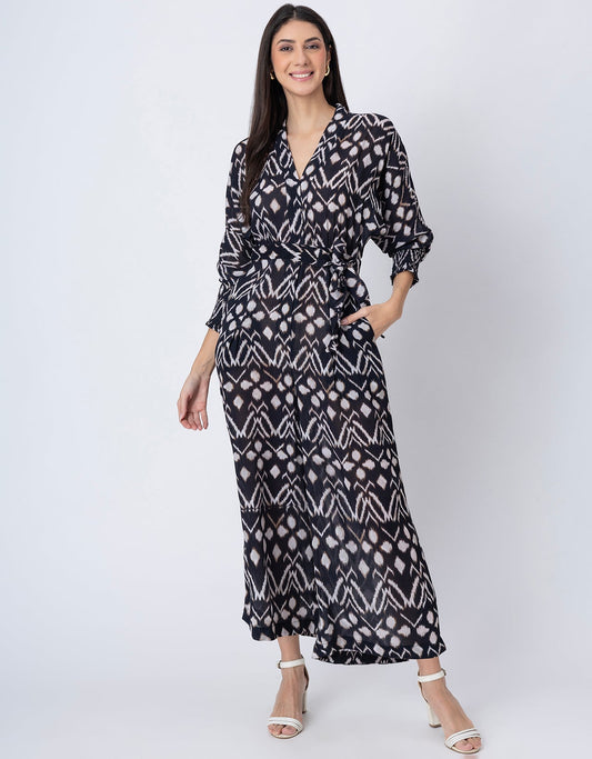 Long Sleeve Full Leg Printed Women's Jumpsuit Romper