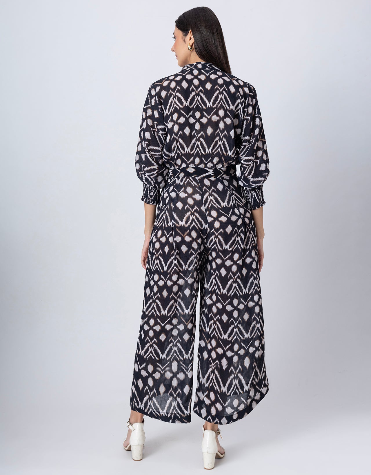 Long Sleeve Full Leg Printed Women's Jumpsuit Romper