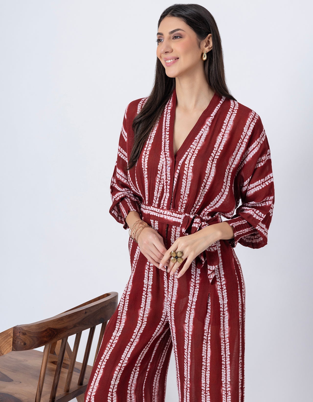 Long Sleeve Full Leg Printed Women's Jumpsuit Romper