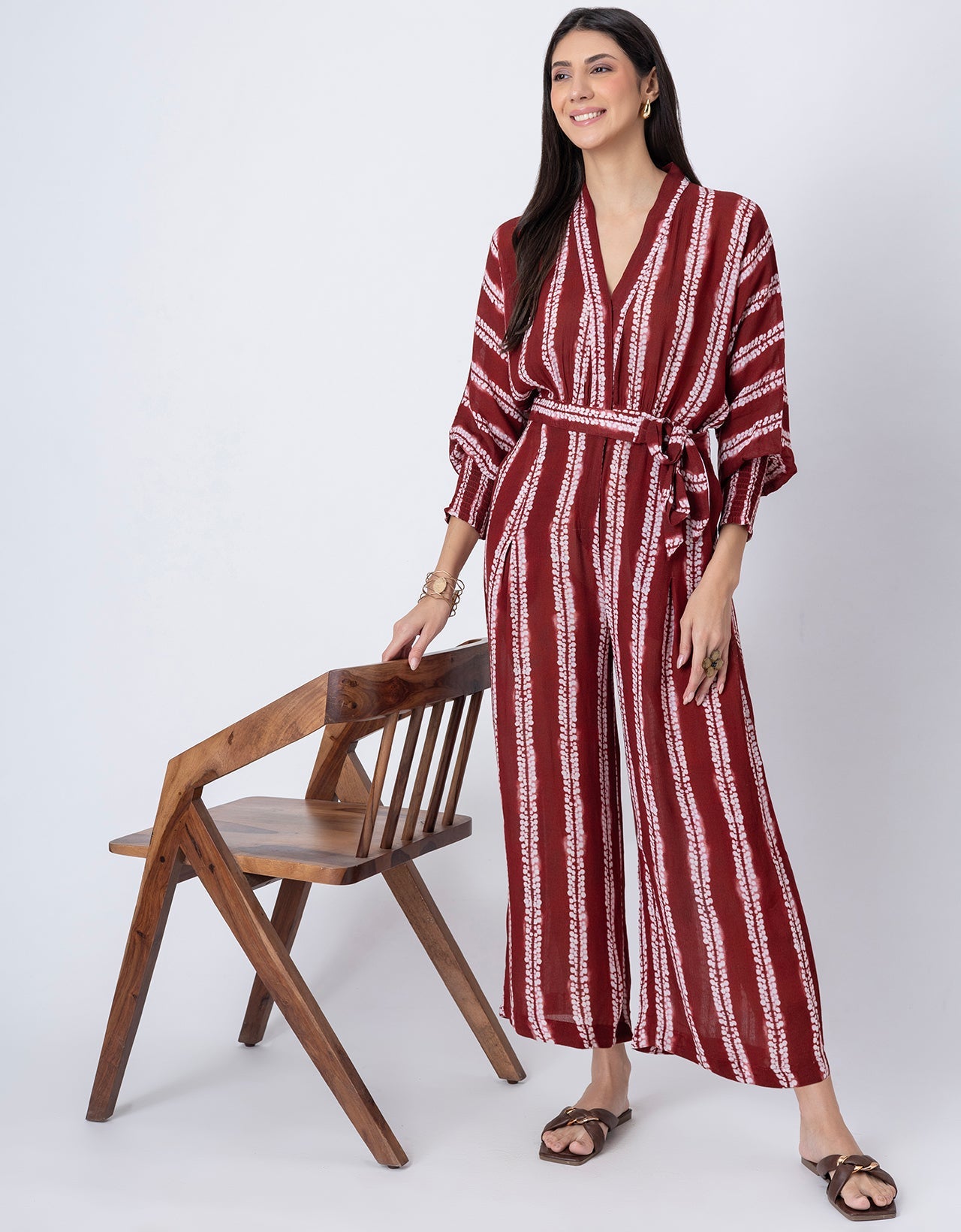 Long Sleeve Full Leg Printed Women's Jumpsuit Romper