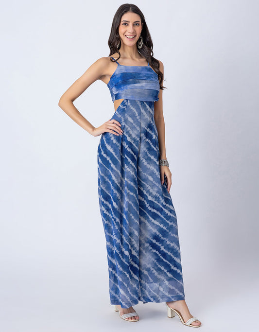 Lehariya Print Party Wear Indo-Western Cutout For Womens