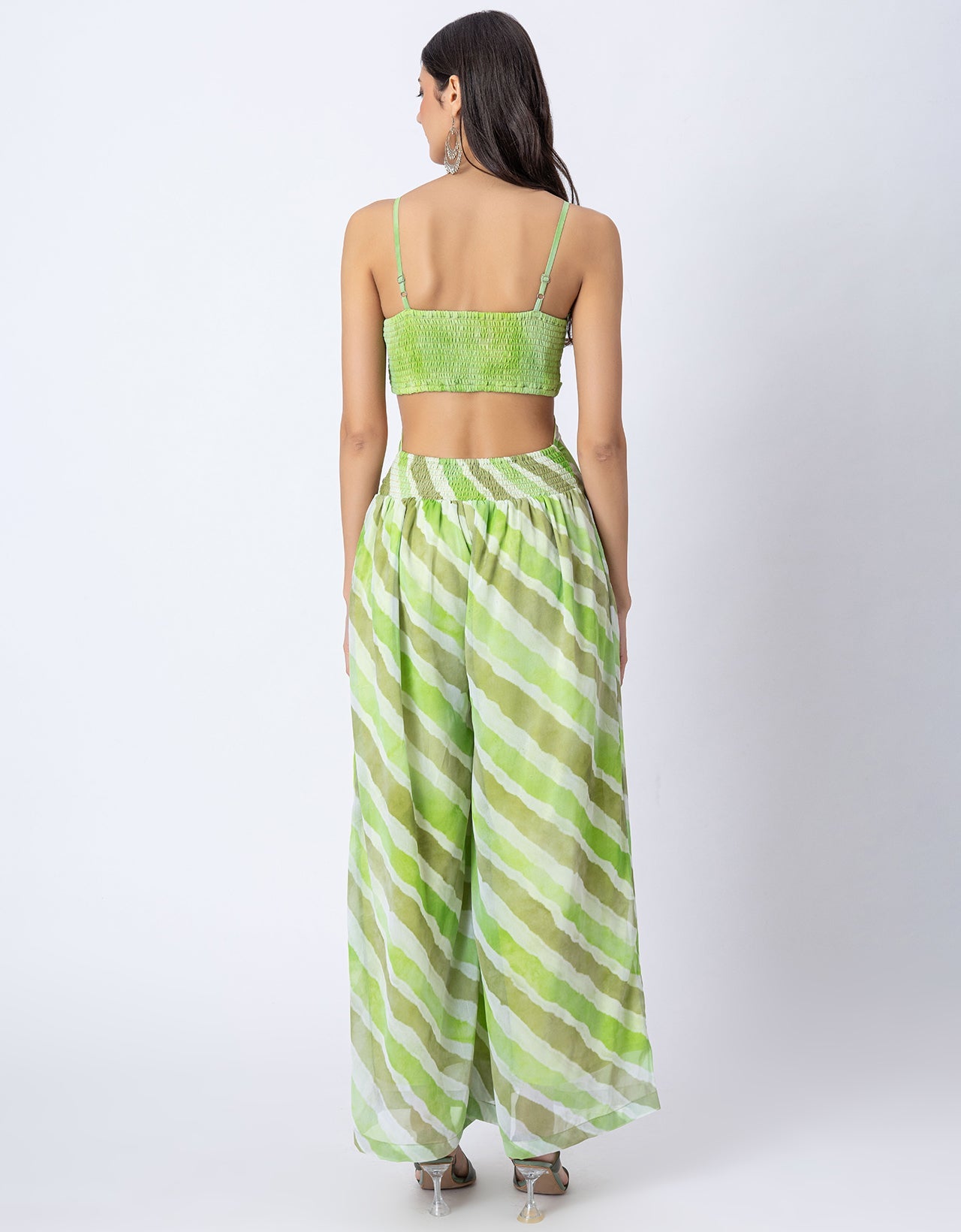 Lehariya Print Party Wear Indo-Western Cutout For Womens