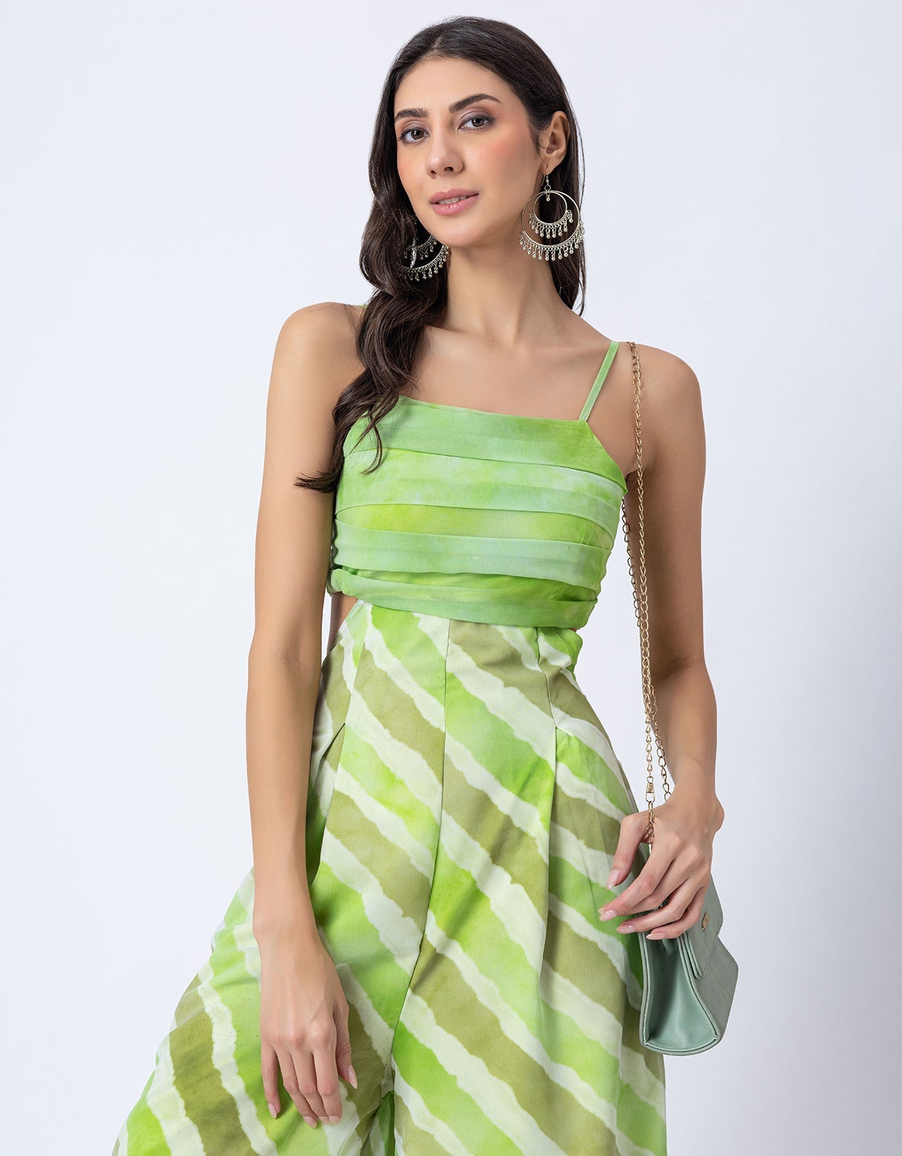 Lehariya Print Party Wear Indo-Western Cutout For Womens