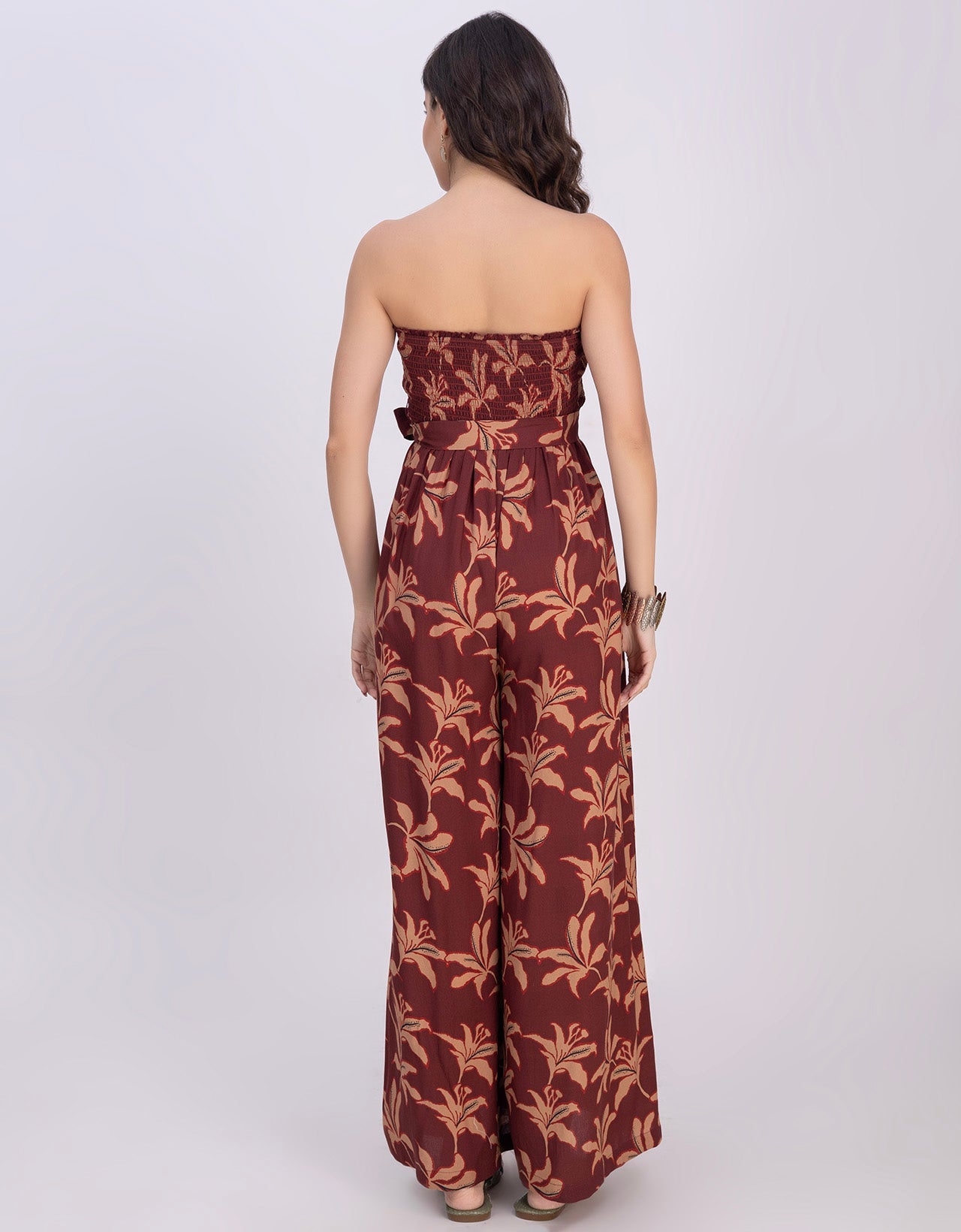 Moomaya Women's Off-Shoulder Printed Indo-Western Romper Jumpsuit