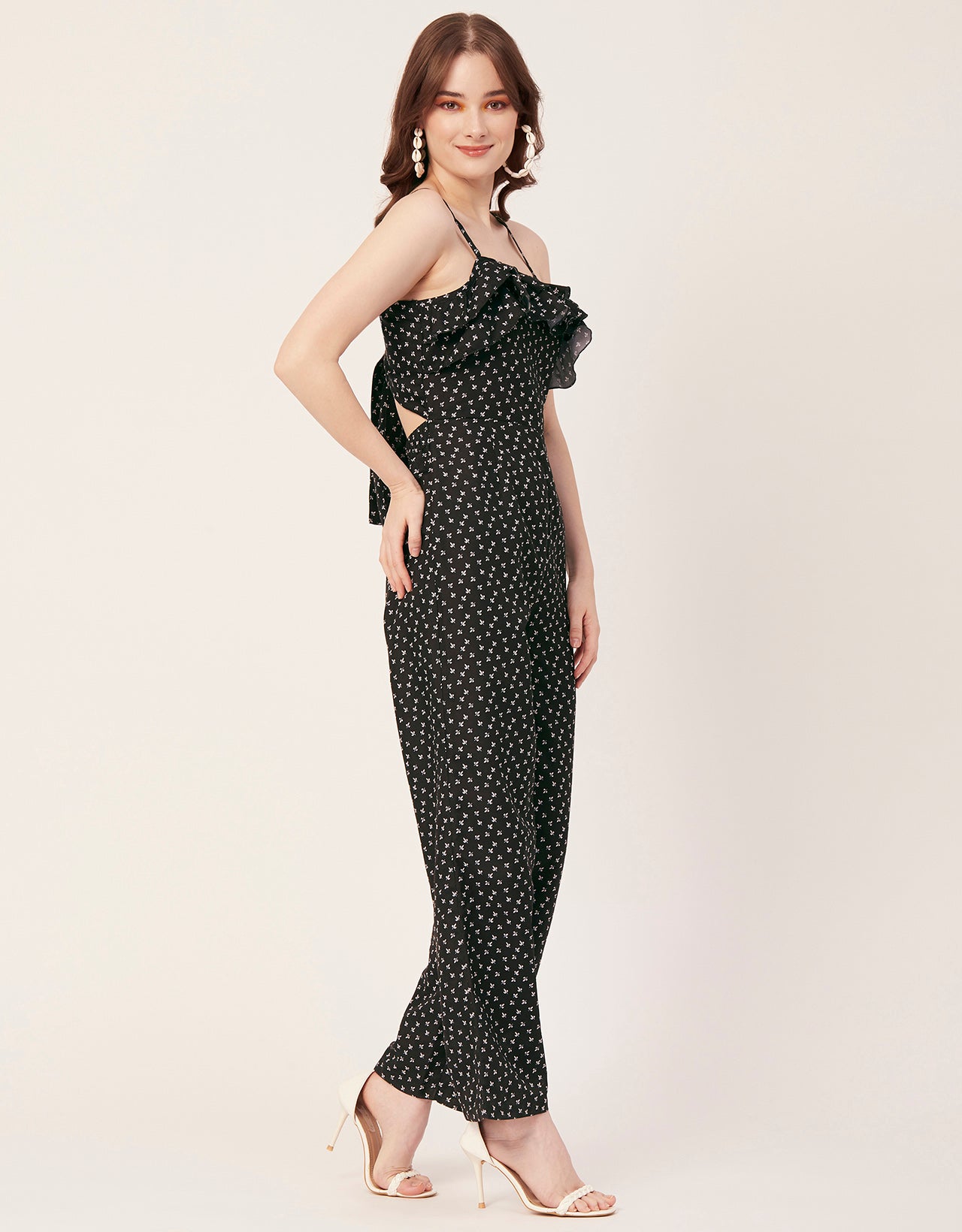 Frilled Jumpsuit, Poly Strap Romper