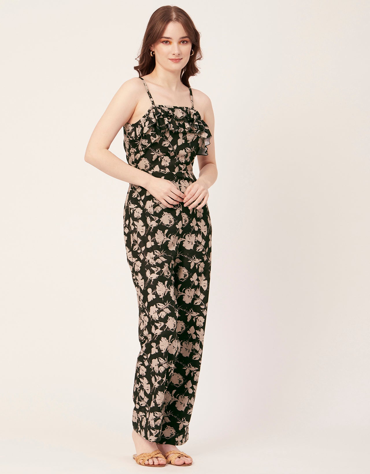 Frilled Jumpsuit, Poly Strap Romper