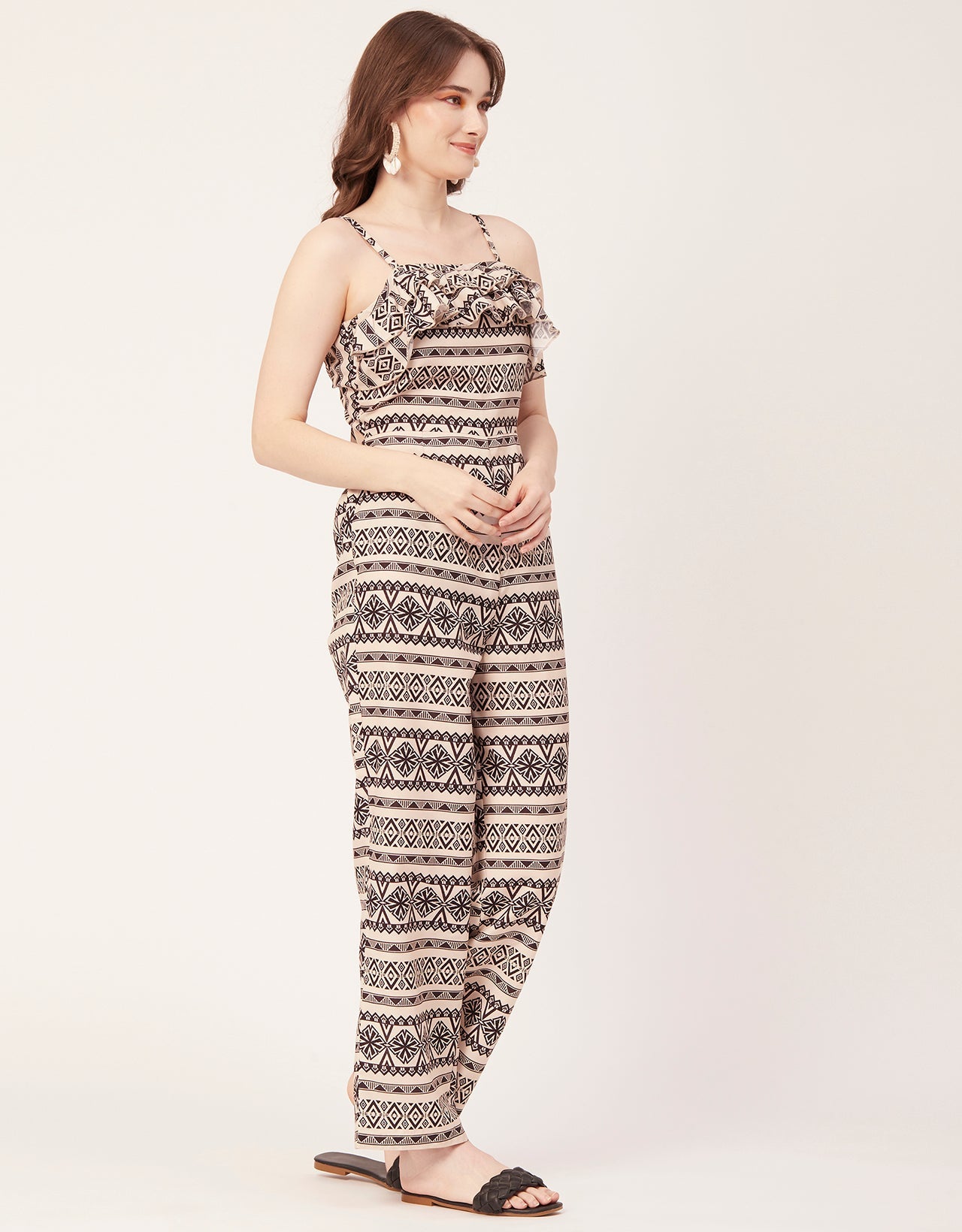 Frilled Jumpsuit, Poly Strap Romper