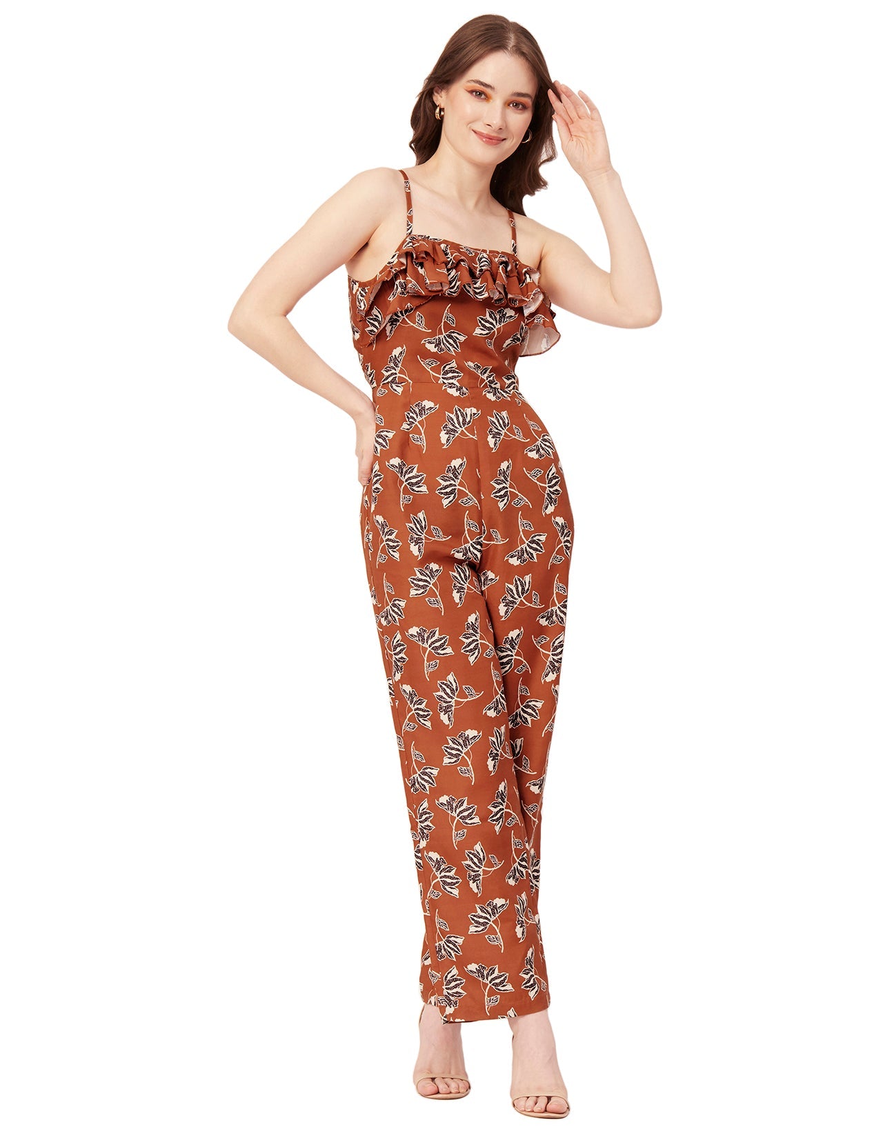 Frilled Jumpsuit, Poly Strap Romper