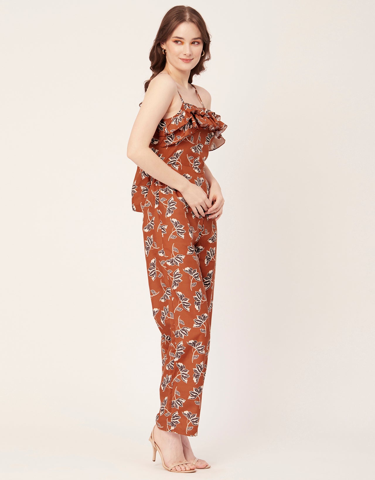 Frilled Jumpsuit, Poly Strap Romper