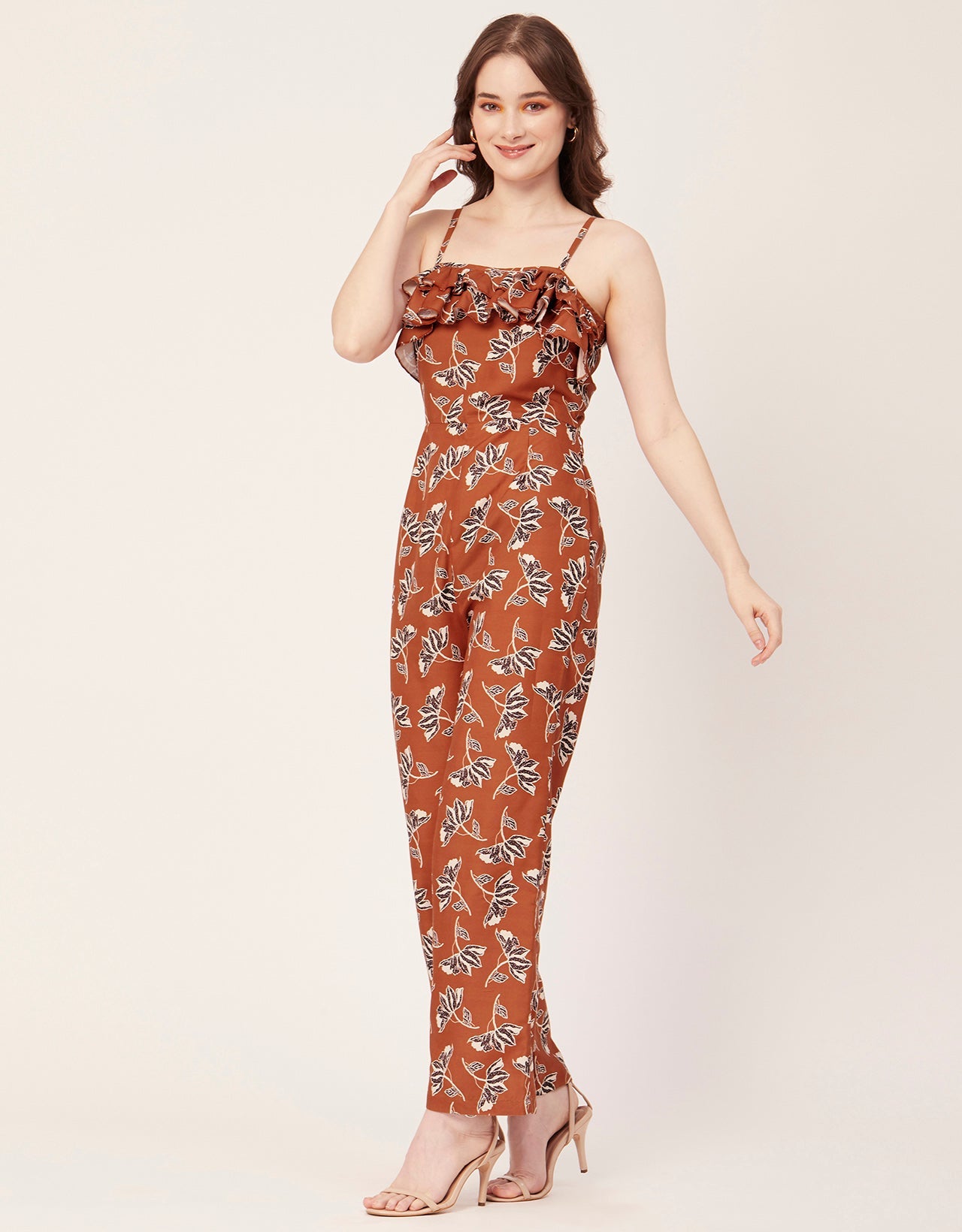 Frilled Jumpsuit, Poly Strap Romper
