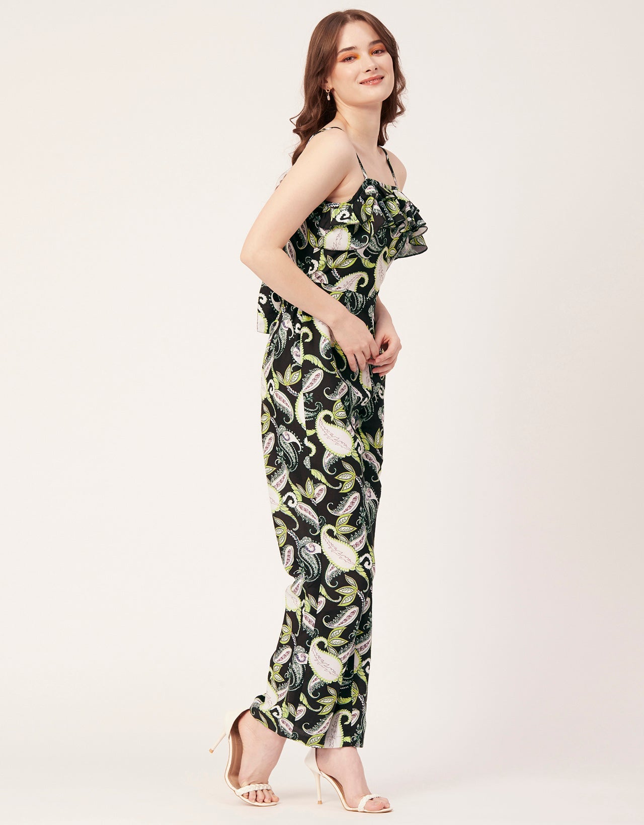Frilled Jumpsuit, Poly Strap Romper