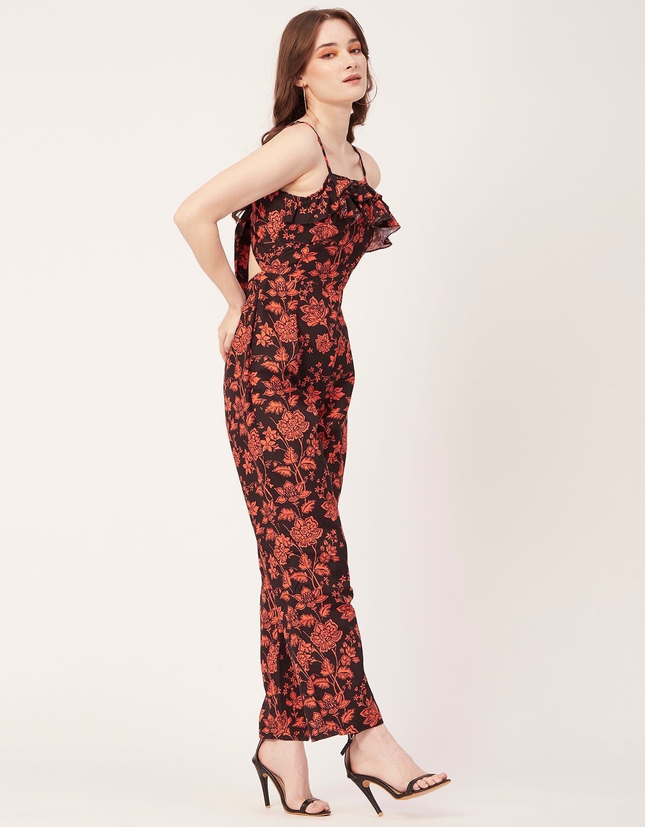 Frilled Jumpsuit, Poly Strap Romper
