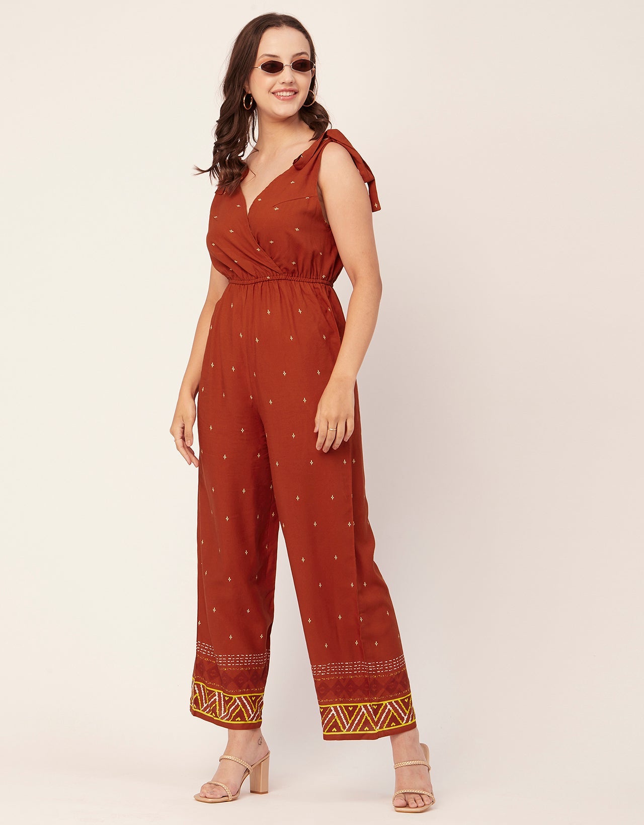 Sleeveless Tie-Up V-Neck Romper