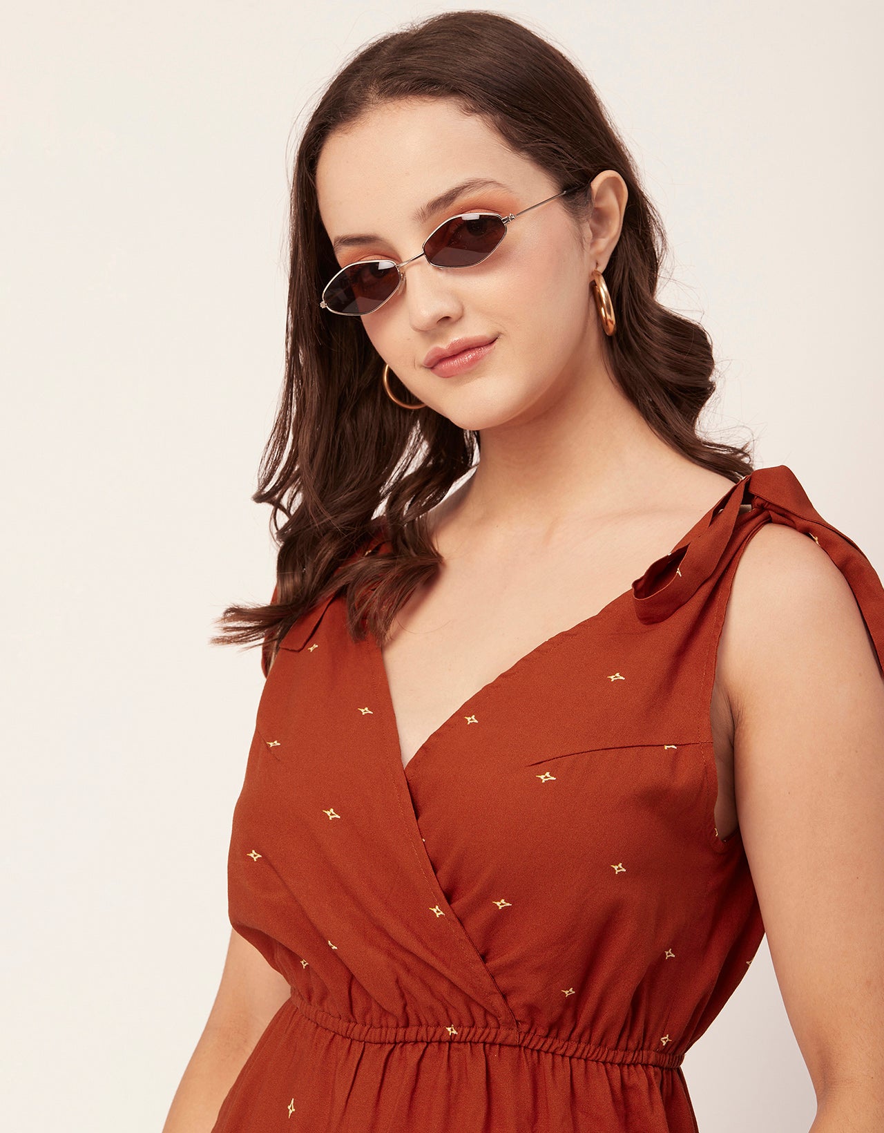 Sleeveless Tie-Up V-Neck Romper