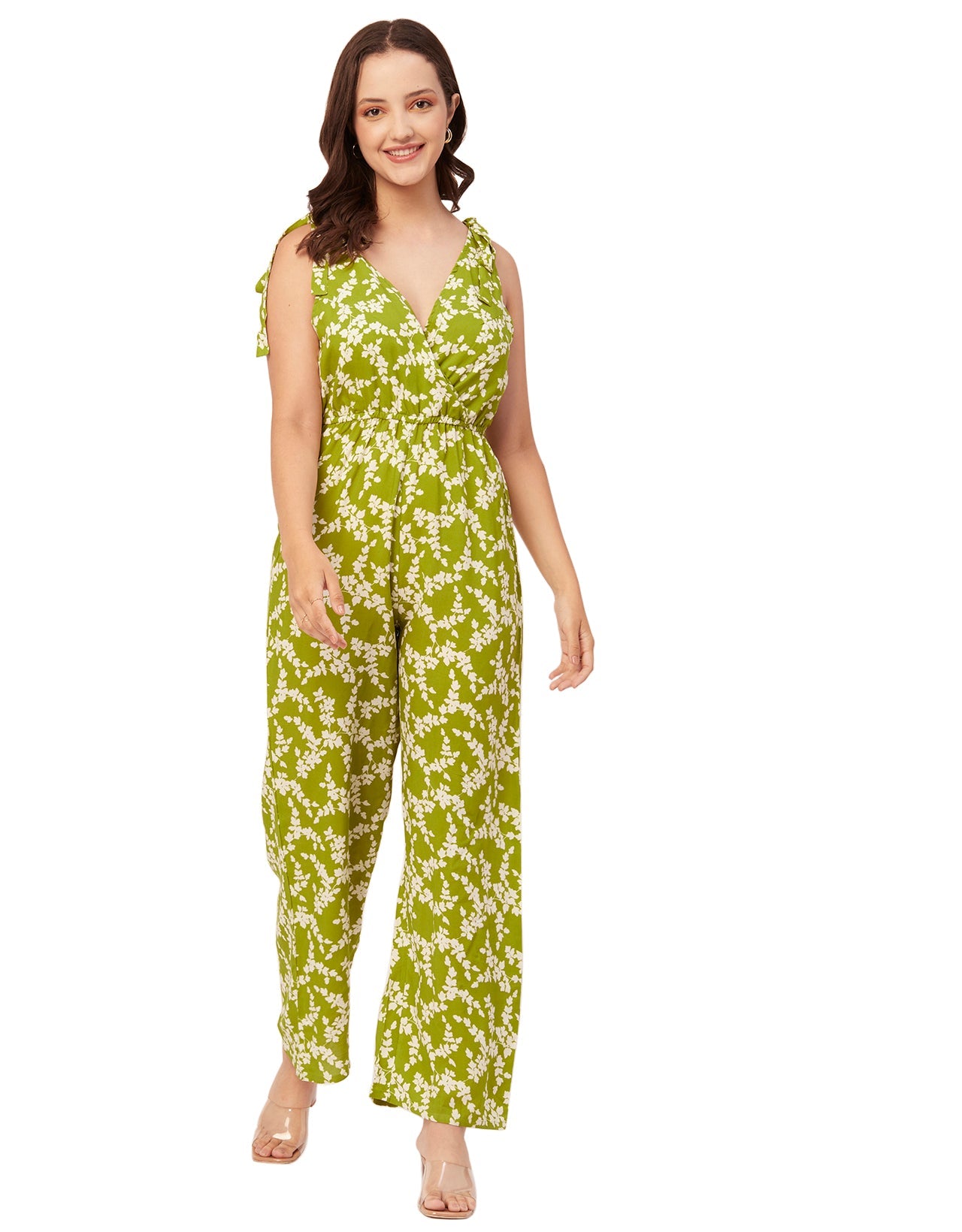 Sleeveless Tie-Up V-Neck Romper
