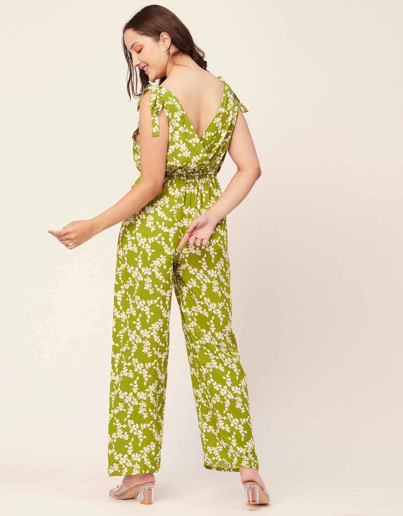 Sleeveless Tie-Up V-Neck Romper