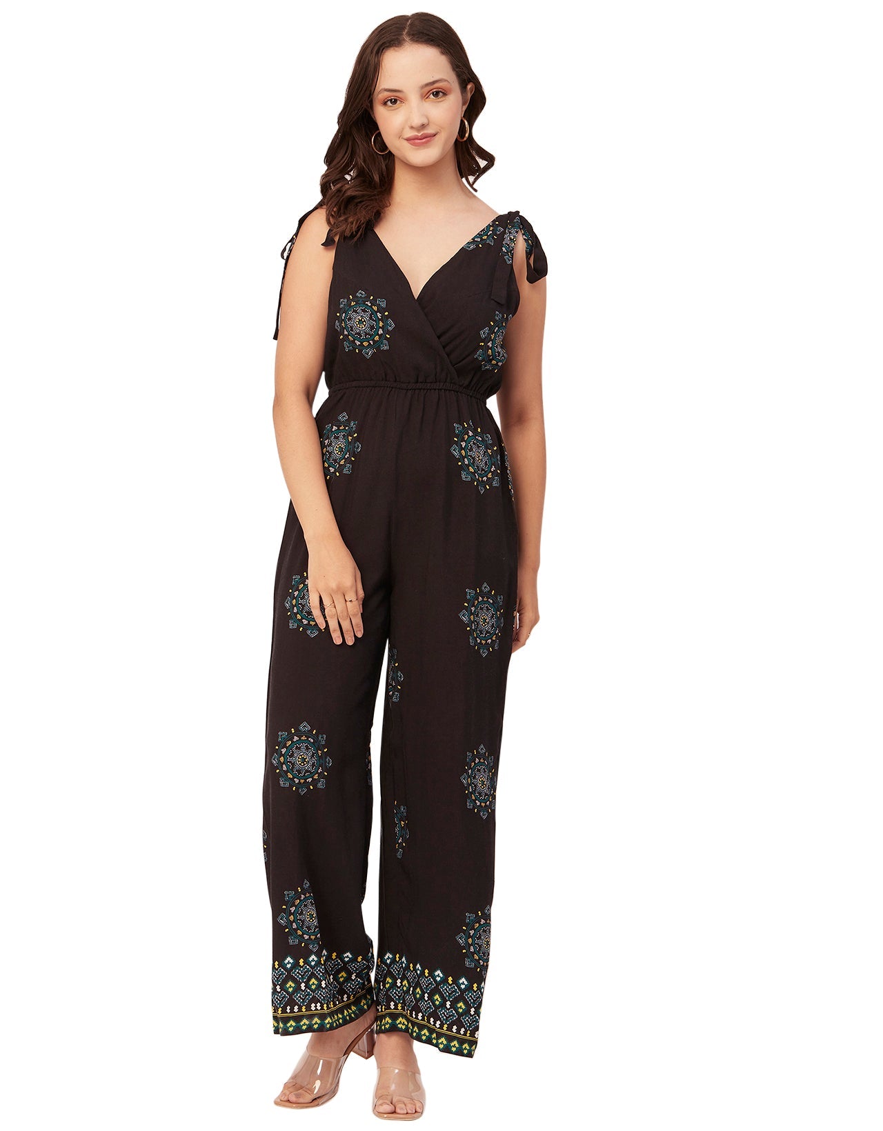 Sleeveless Tie-Up V-Neck Romper
