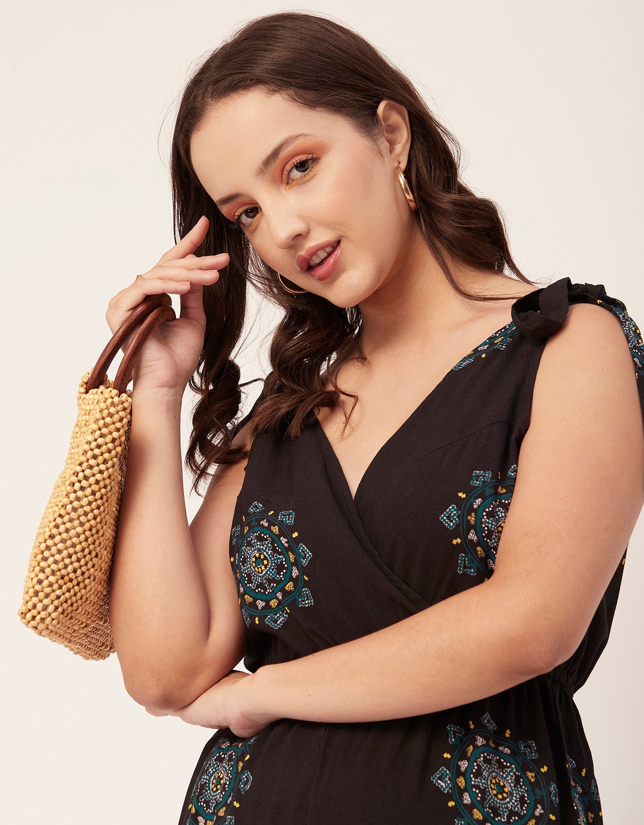 Sleeveless Tie-Up V-Neck Romper