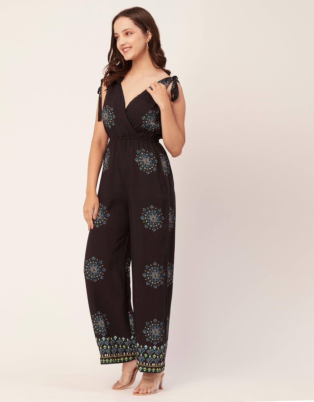 Sleeveless Tie-Up V-Neck Romper