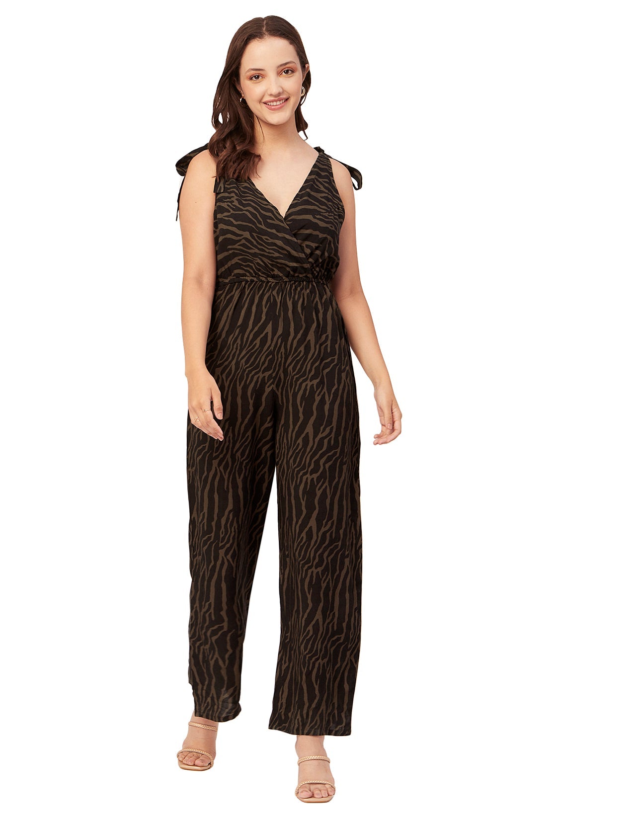 Sleeveless Tie-Up V-Neck Romper