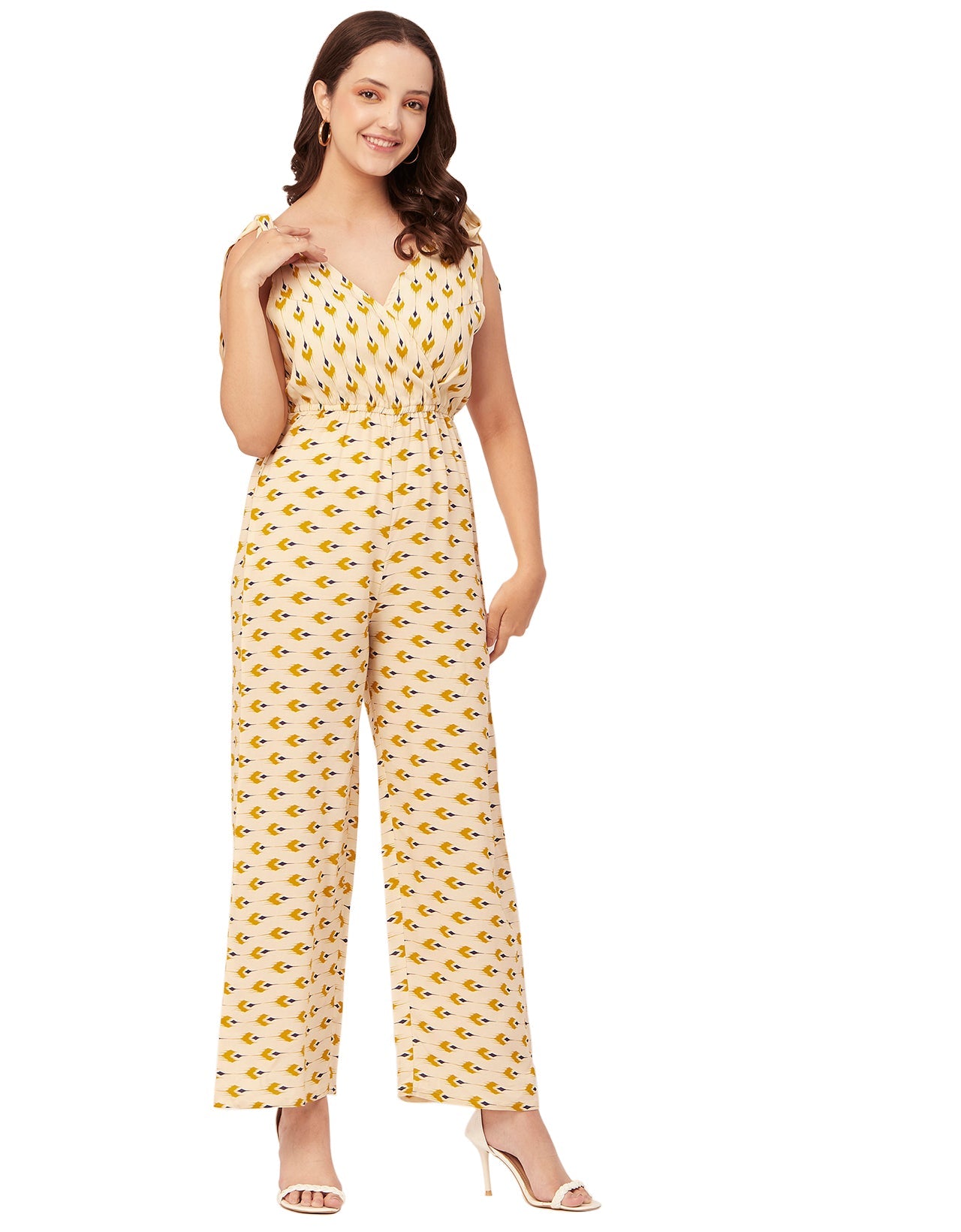 Sleeveless Tie-Up V-Neck Romper