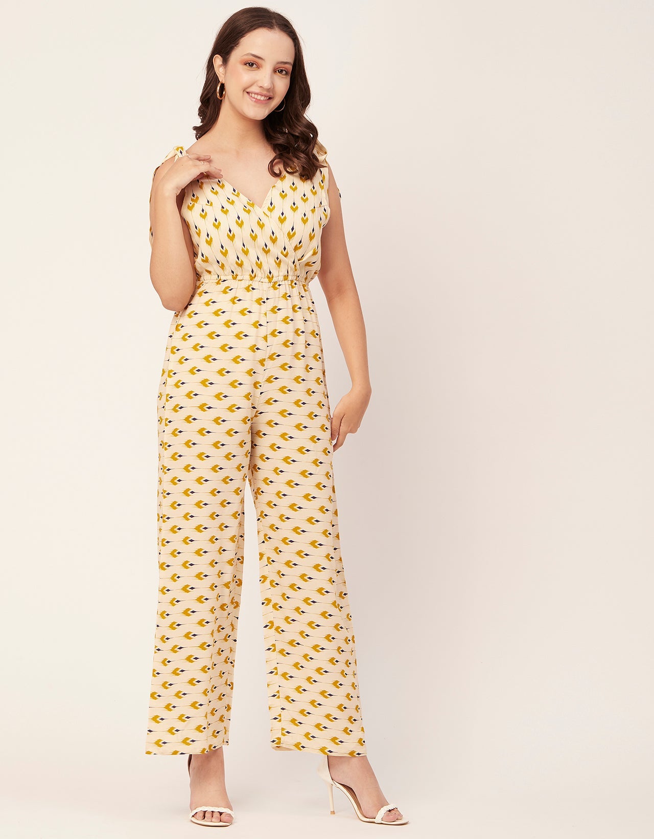 Sleeveless Tie-Up V-Neck Romper