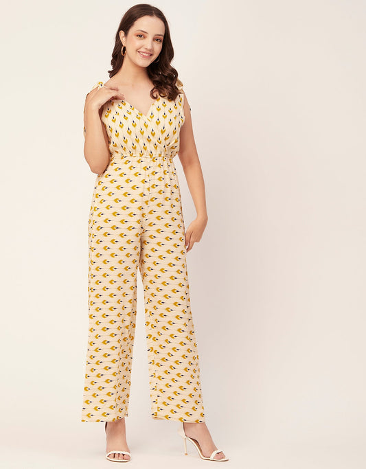 Sleeveless Tie-Up V-Neck Romper