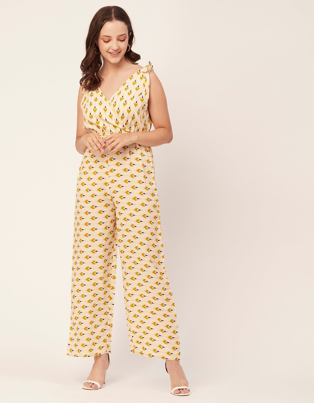 Sleeveless Tie-Up V-Neck Romper