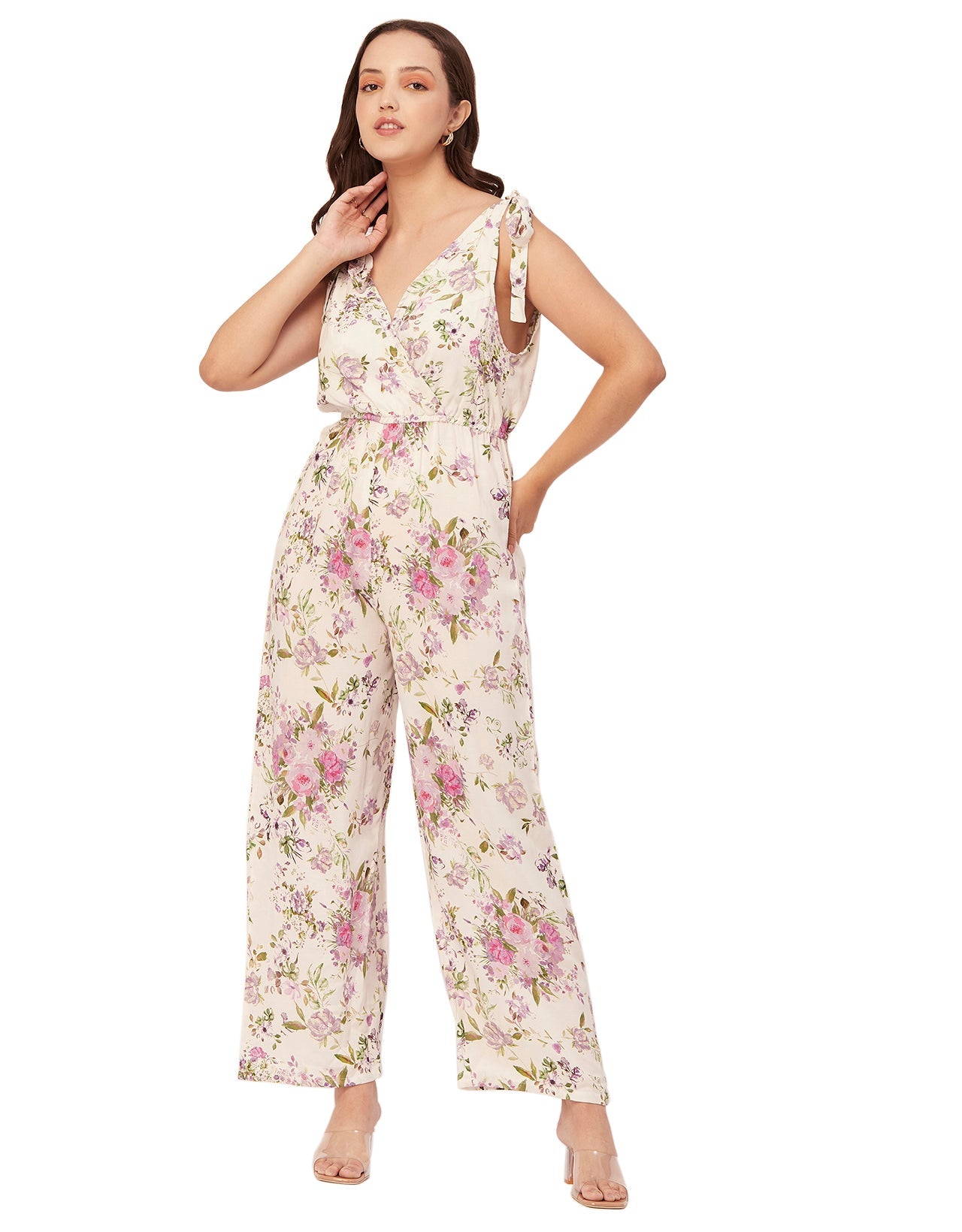 Sleeveless Tie-Up V-Neck Romper