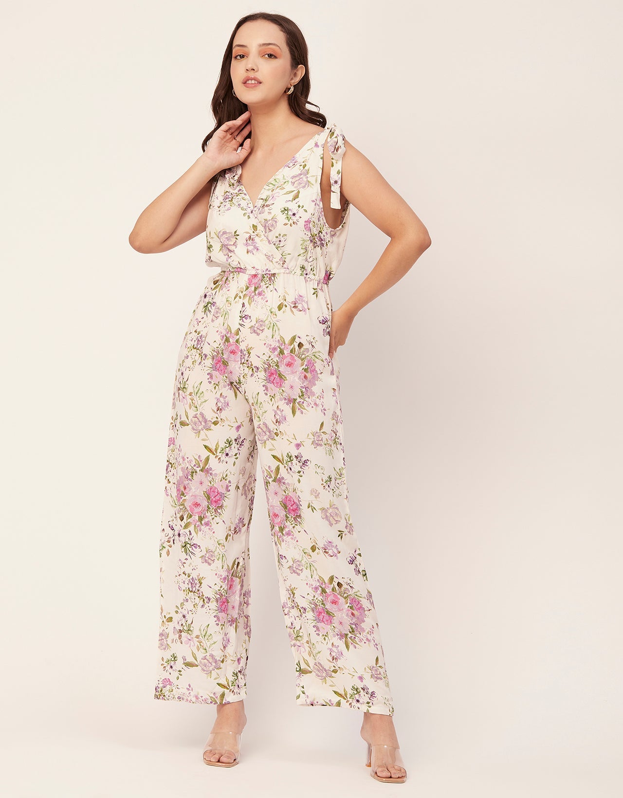 Sleeveless Tie-Up V-Neck Romper