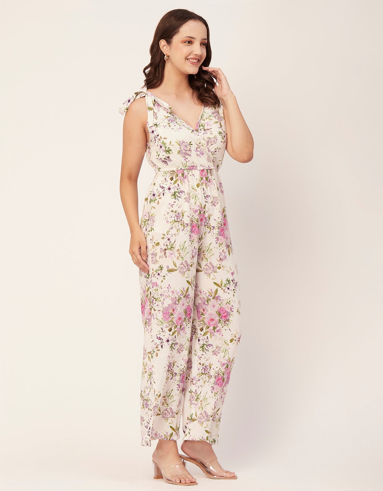 Sleeveless Tie-Up V-Neck Romper