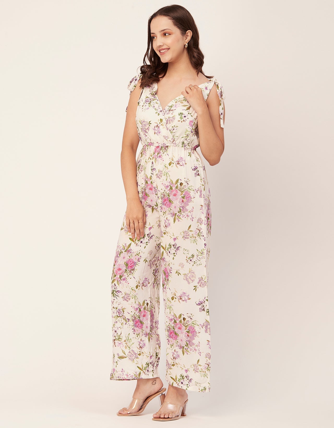 Sleeveless Tie-Up V-Neck Romper