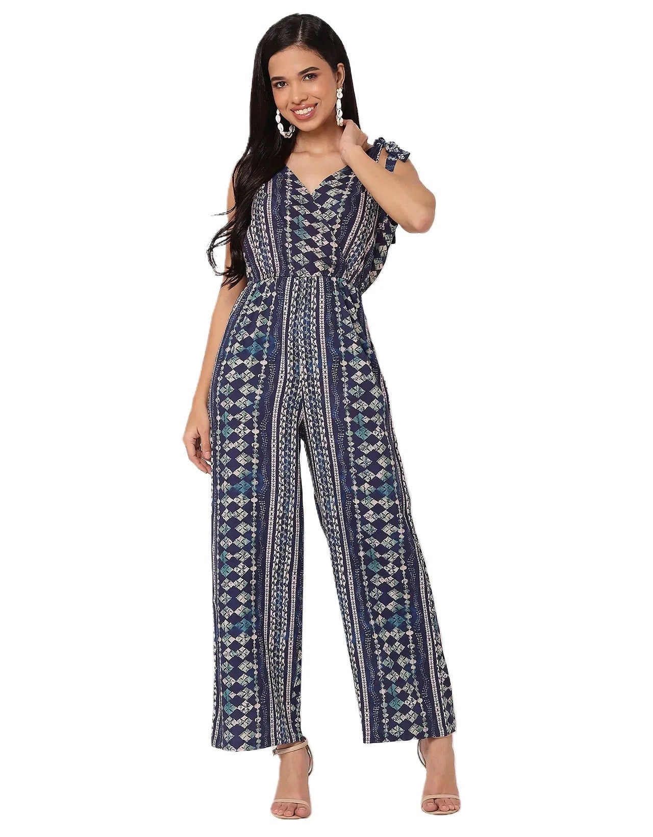 Sleeveless Tie-Up V-Neck Romper