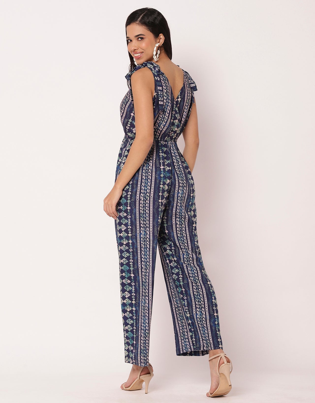 Sleeveless Tie-Up V-Neck Romper