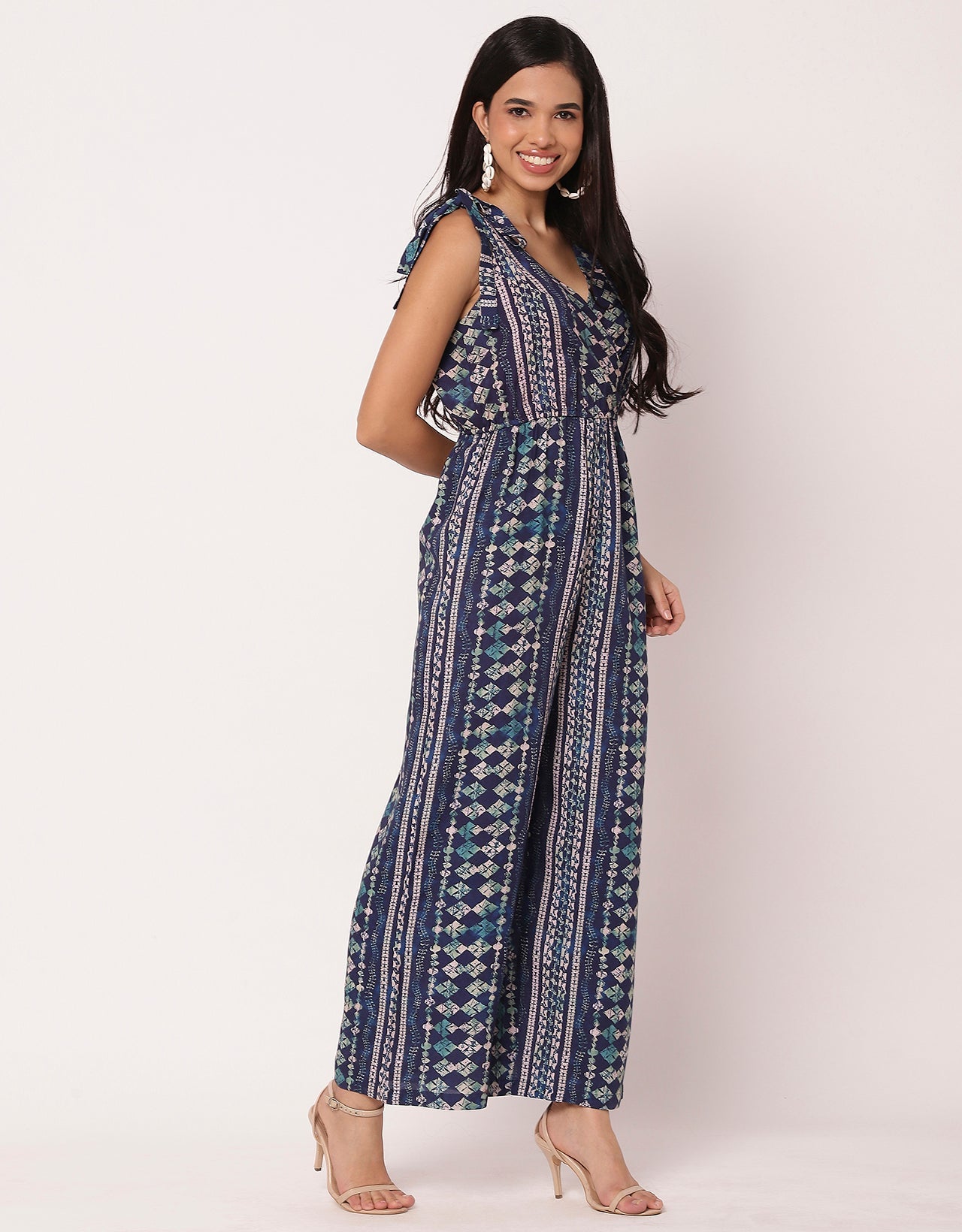 Sleeveless Tie-Up V-Neck Romper