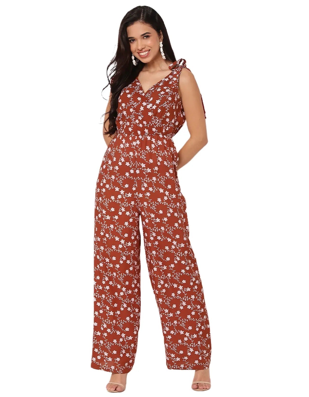 Sleeveless Tie-Up V-Neck Romper