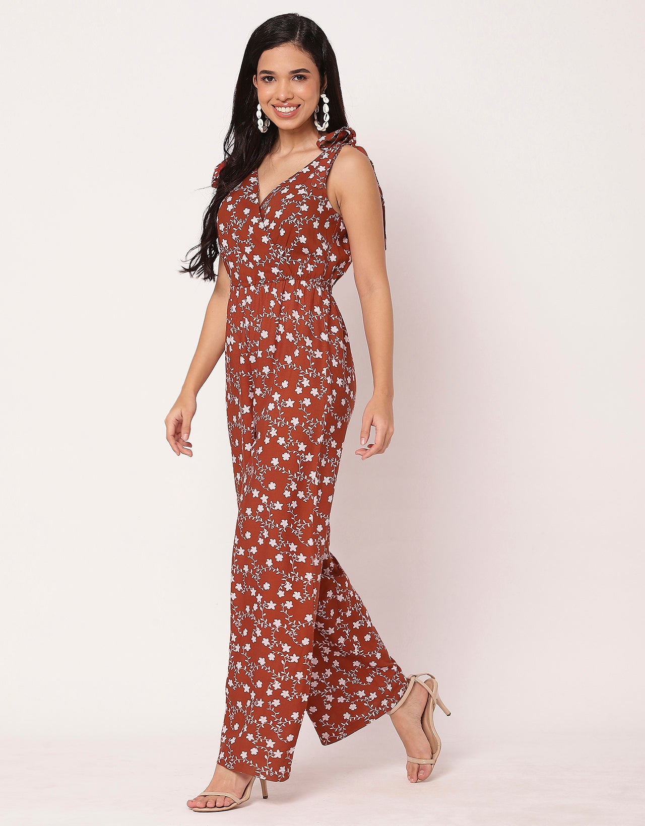 Sleeveless Tie-Up V-Neck Romper