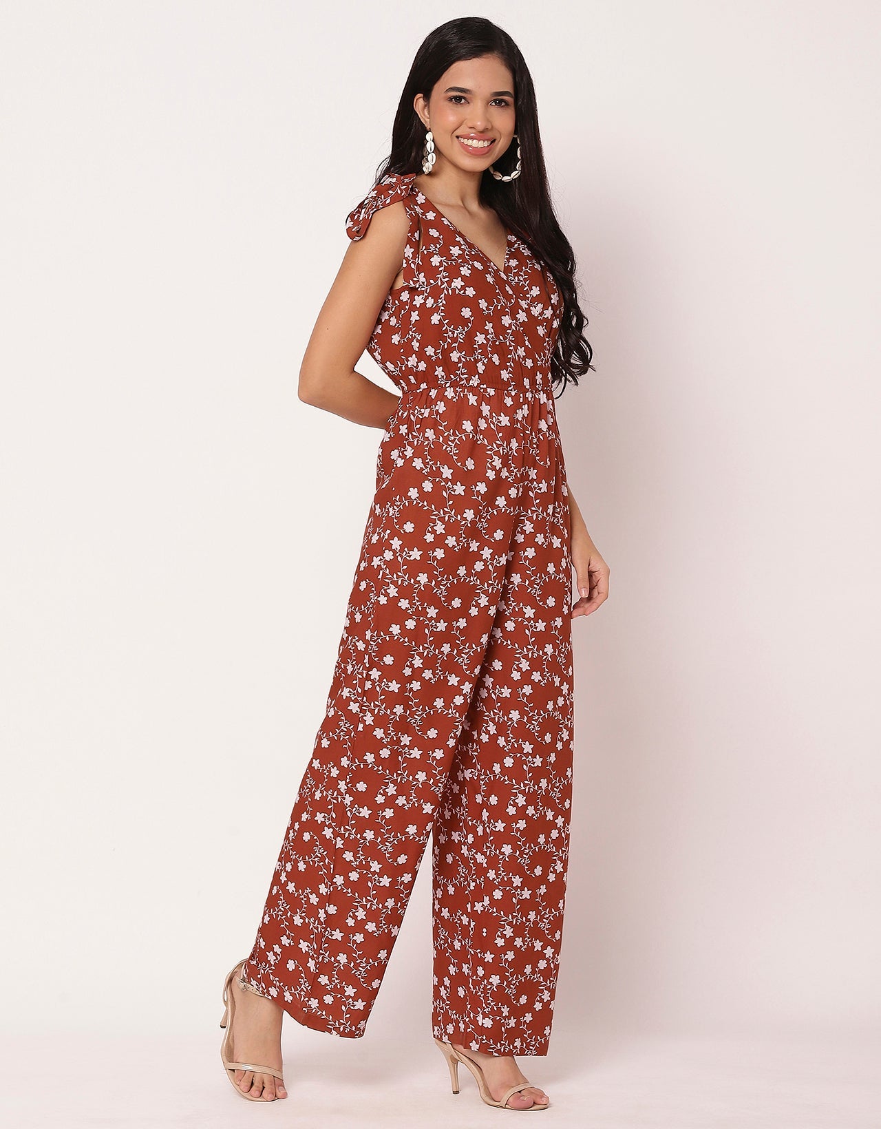 Sleeveless Tie-Up V-Neck Romper